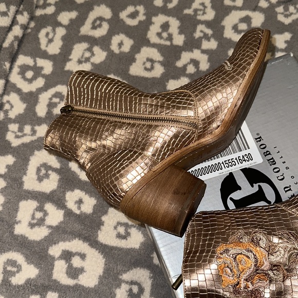 Italian Cowboy by Free People Marco Delli Chenoa Metallic Bronze Ankle Boots ❤️ - Picture 11 of 17